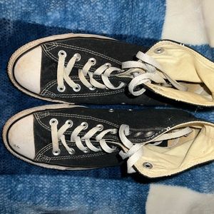 Size 10.5 Women’s Black and White High Top Converse